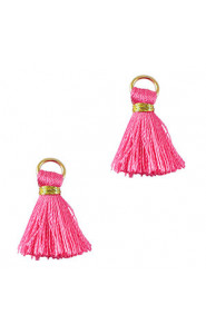 Mini Quaste 2cm - Gold-magenta pink